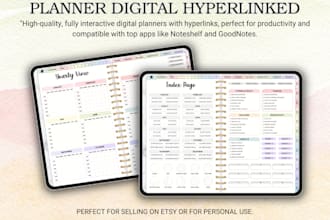 create a hyperlinked digital planner for etsy
