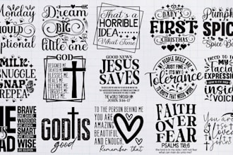 provide creative, svg cut files, pdf, png, eps bundle design