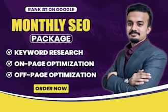 provide monthly keyword research, onpage and off page SEO with high da backlink