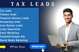 generate tax finance accounting book keeping  financial advisory loan leads