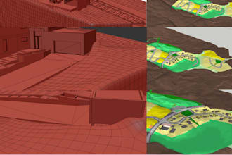 create a 3d terrain  from contour lines or topographic maps