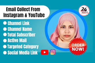 find instagram and youtube influencers email list