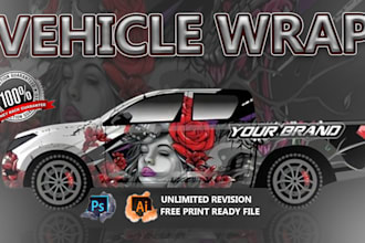 do creative vehicle wrap, car wrap, van wrap design and vehicle wrap