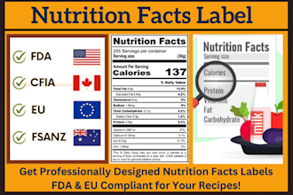 create nutrition facts label