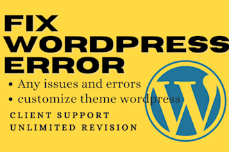 fix wordpress critical error and issues or wp website customization