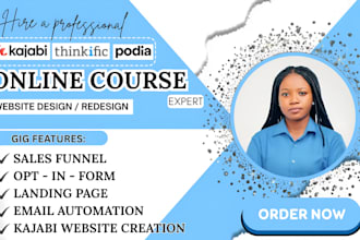 kajabi website design kajabi sales funnel thinkific teachable podia website