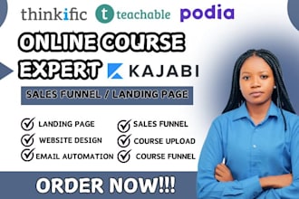 kajabi website design kajabi sales funnel thinkific teachable podia website