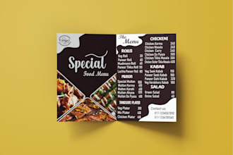 design outstanding food menu card design in 24 hours