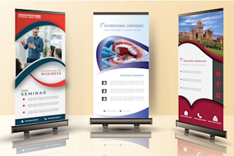 design roll up banner and poster for seminar, conference, workshop and symposium