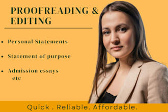 edit personal statement,  statement of purpose ,  letter of intent