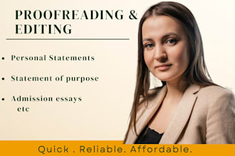 edit personal statement,  statement of purpose, motivation letter