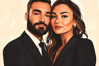 design couple portrait illustration