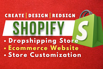 design 200 products shopify dropshipping store, shopify store, ecommerce website