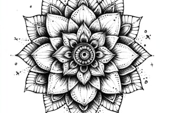 create mandala or fine line tattoo design