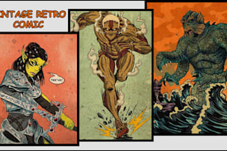 do vintage comic illustration horror comic retro comic book vintage poster art