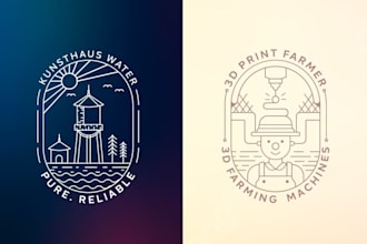 make a modern minimalist line art logo for your business