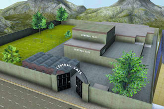 3d low poly, interior and exterior game design in maya