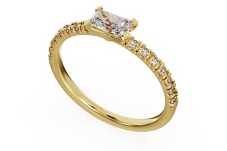 engagement ring 3d model for pricess cut diamond