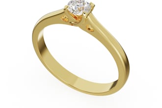 3d model redy for print one stone elegance ring for proposal