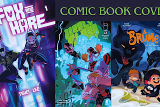 comic book cover, cover art, comic book, nsfw comic art
