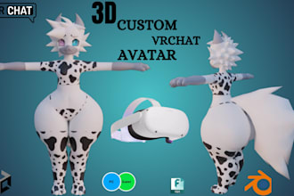 do custom vrchat avatar, vtuber avatar, nsfw avatar, vroid avatar from scratch