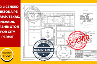 pe stamp as a licensed architect and structural engineer texas, nevada, illinois