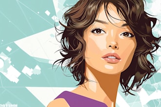 create pop art portrait character logo and friendship