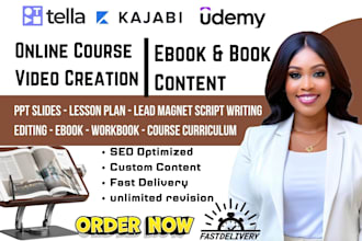 do course creation, workbook, sop, self help journal, ppt, video course, ebook