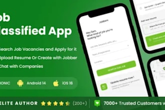 develop job portal app, job searching app, job listing app, job board website