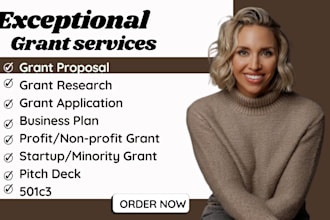 grant writing and submission, proposal, research, application, business plan