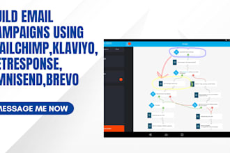 build email campaigns using mailchimp, klaviyo,  getresponse, omnisend, brevo