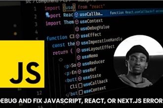 debug and fix javascript, react, or next js errors