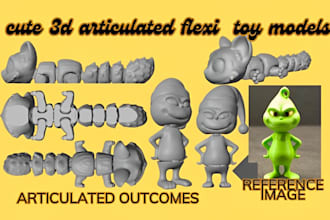 sculpt 3d articulated model 3d flexi fidget toys 3d bjd doll 3d cartoonish model