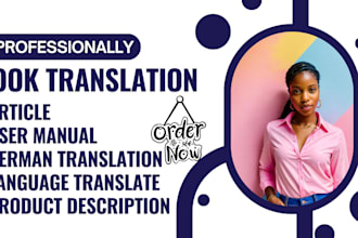 professionally book translation english, french, german, localize, korean
