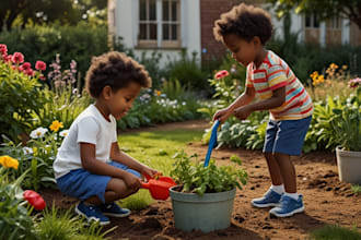 create 3d african american kids book illustrations with midjourney ai