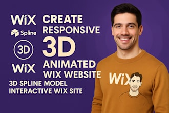 create responsive 3d animated wix website 3d spline model interactive wix site