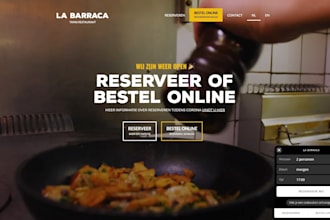 build restaurant booking and food delivery catering website