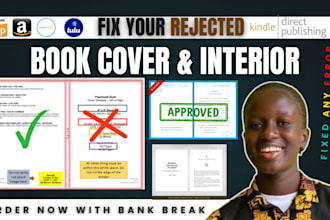 fix rejected manuscript fix and resize your rejected KDP book cover on amazon