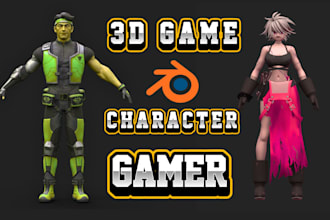 create 3d game character, 3d video game model,3d game asset, ue4 and ue5 rigging