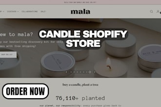 design private label candle shopify store candle website home appliance