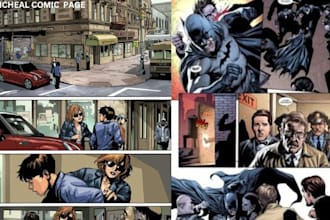 draw comic book page comic strip character design  graphics novel manga anime