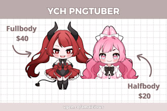 make chibi pngtuber for streaming with 50 percent discount