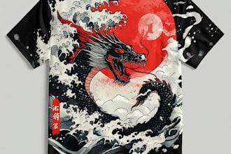make unique tshirt design dark art japanese illustration