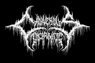 draw a brutal slam, death metal, grindcore, etc logo