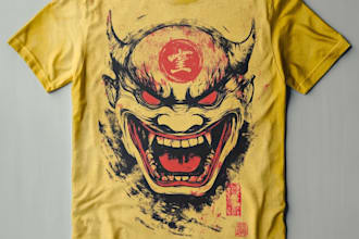 make unique tshirt design dark art japanese illustration