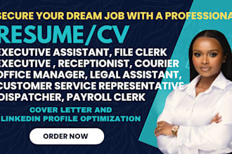 write an administrative assistance, legal secretary, clerk, courier ats resume