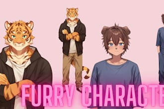 draw fursona furry character, live2d, anthro, furalong, kemono,tuber, nsfw art