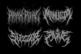 draw brutal death or black metal logo