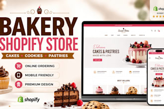 design a baking shopify store for cakes, cookies and pastries