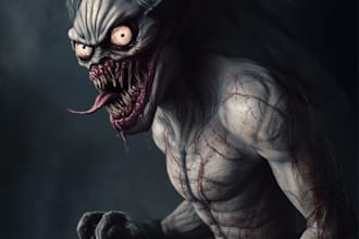 draw a famous fantasy horror character design